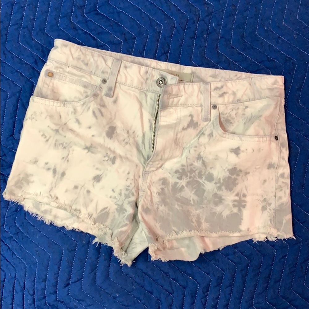 Joe’s White Washed White Jean Frayed Shorts